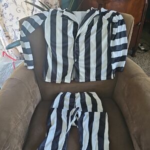 Striped Black and White Kids Pajamas Or Costume